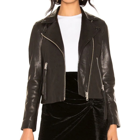 All Saints Dalby Biker Lamb Leather jacket - Picture 2 of 8